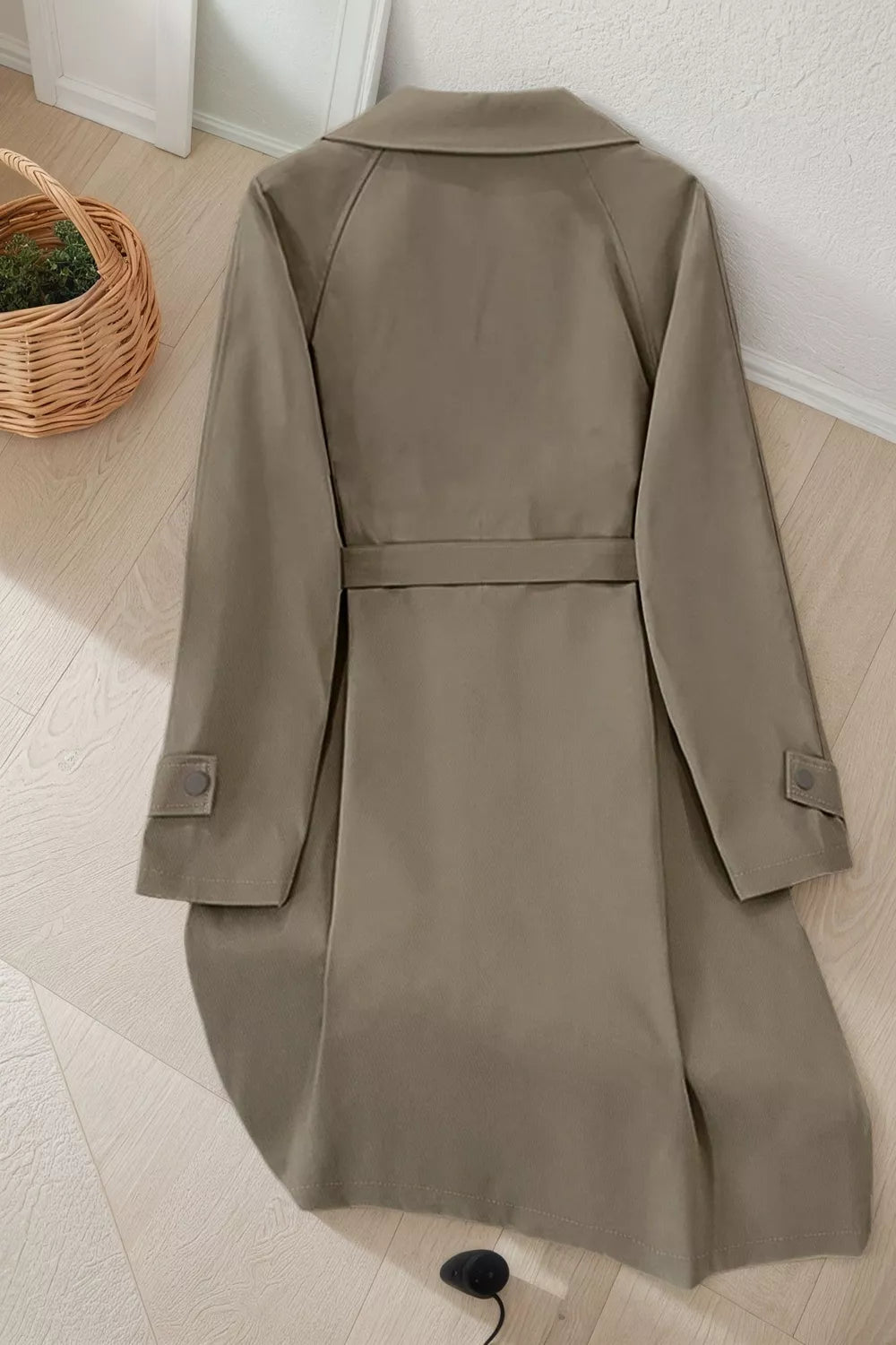 Trendsi Wide Lapels Belt Trench Coat -