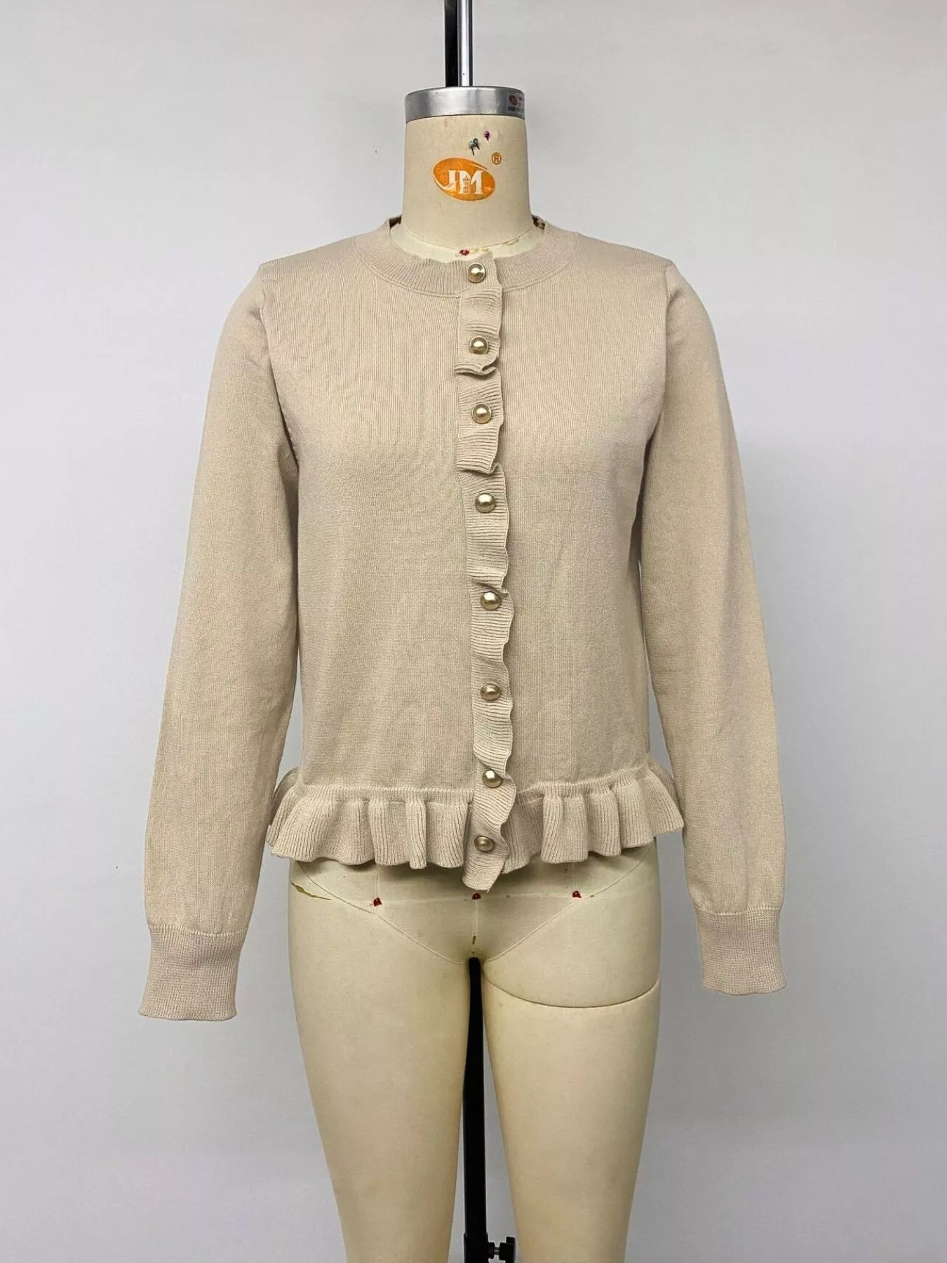 Trendsi Ruffle Hem Button-Up Cardigan -