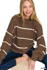 Trendsi Zenana Oversize Striped Sweater -