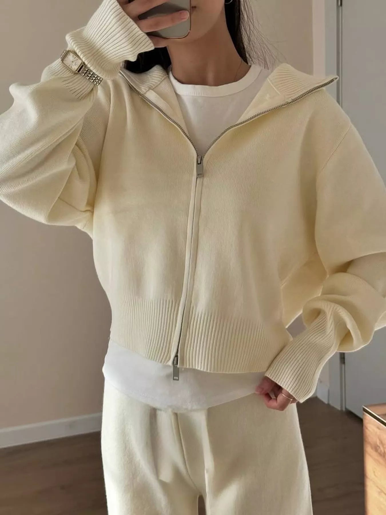 Trendsi Zip-Up Hoodie and Pants Set -