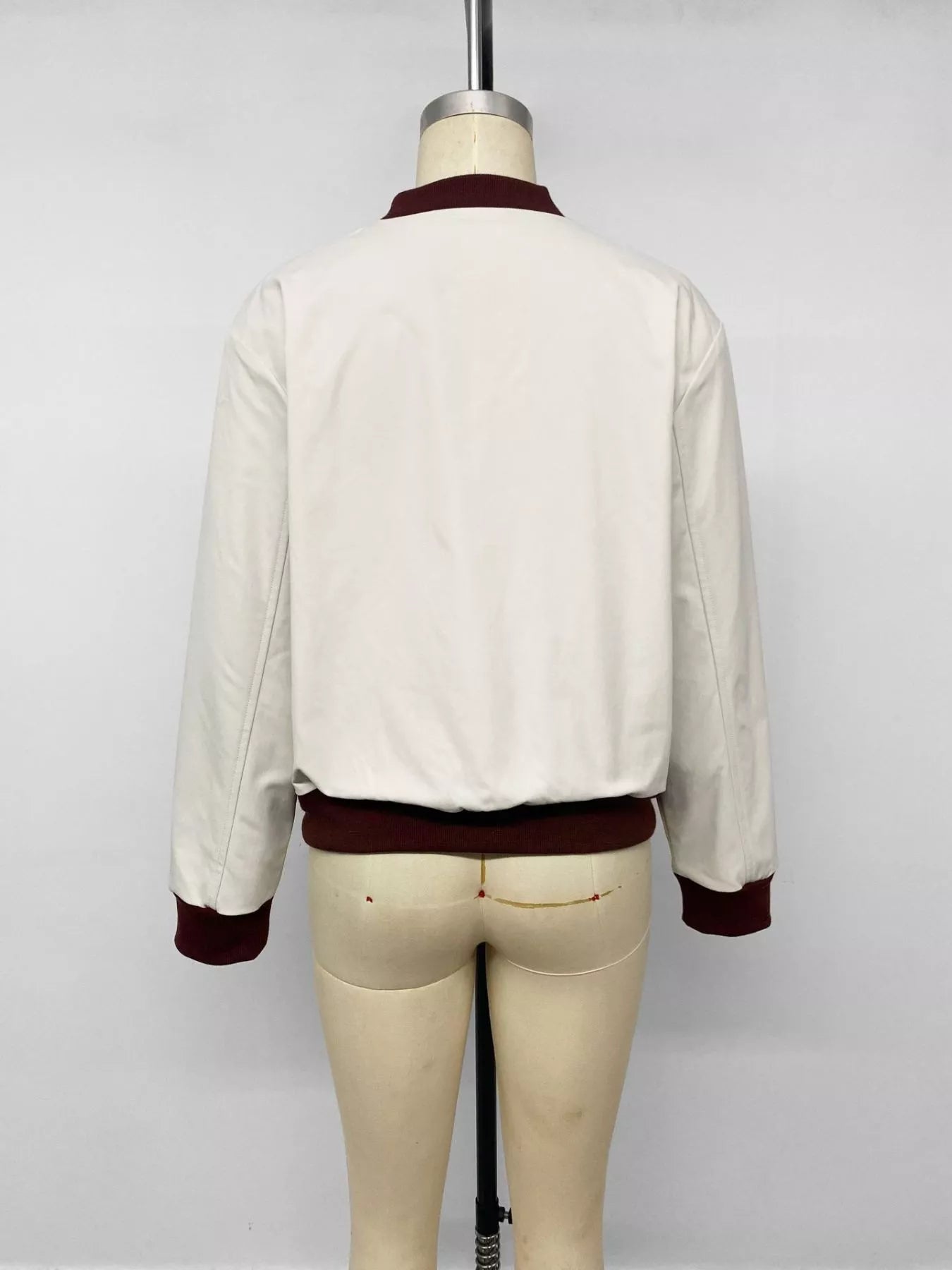 Trendsi Contrast Trim Zip Up Jacket -