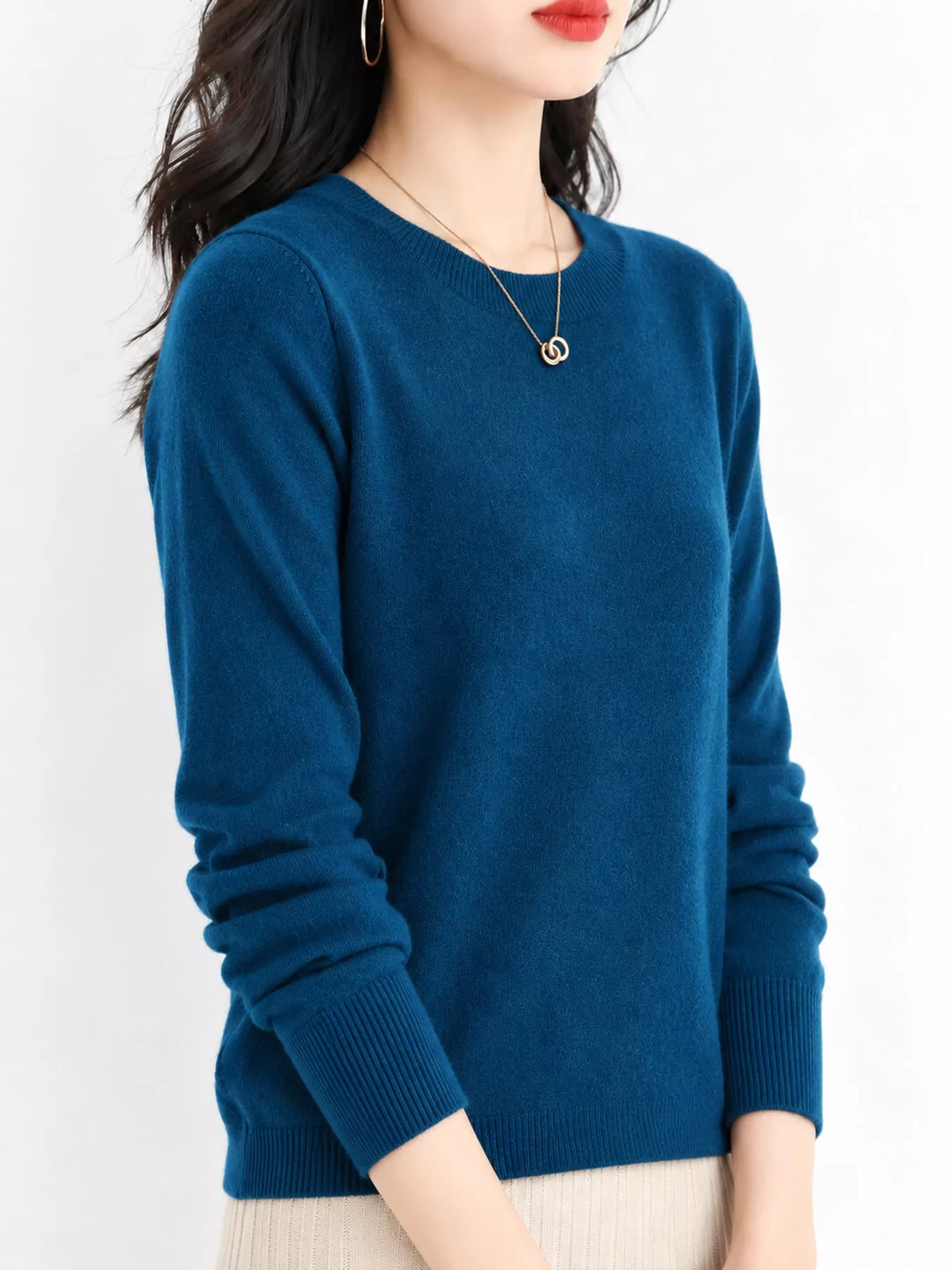 Crew Neck Long Sleeve Sweater — side view