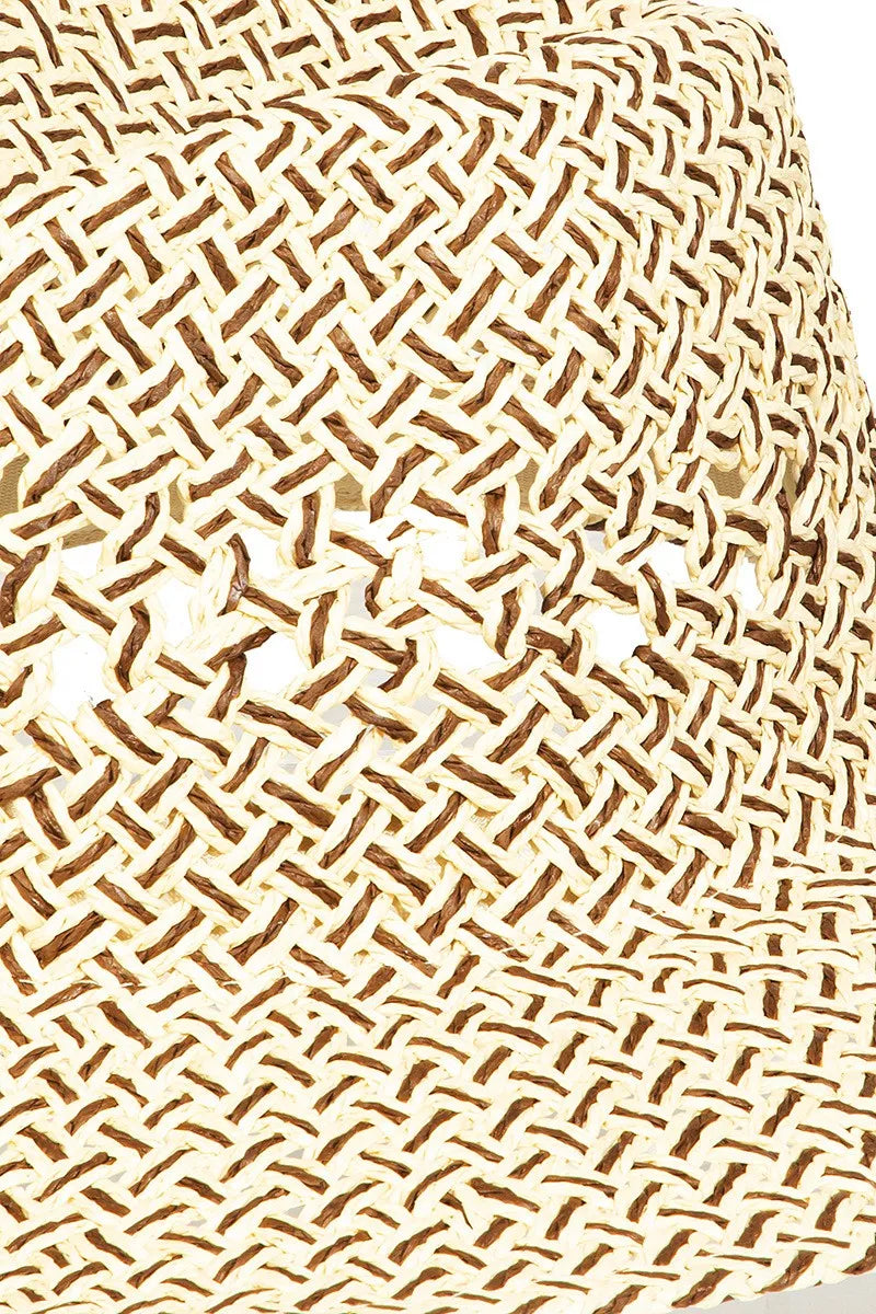 Women's Cutout Woven Straw Hat Breathable Lightweight — product view 3