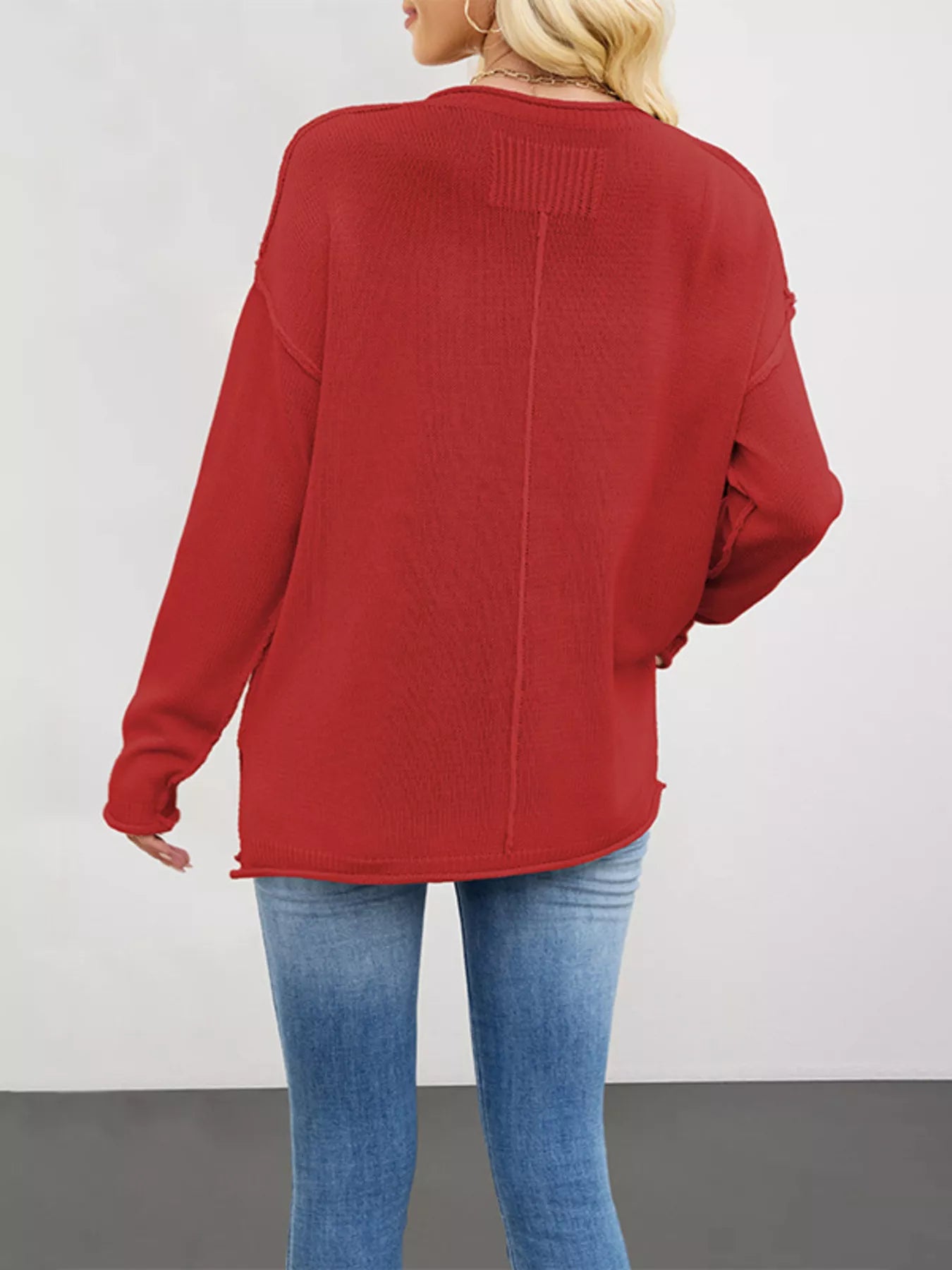 Trendsi Casual Loose-Fit Crew Neck Sweater -