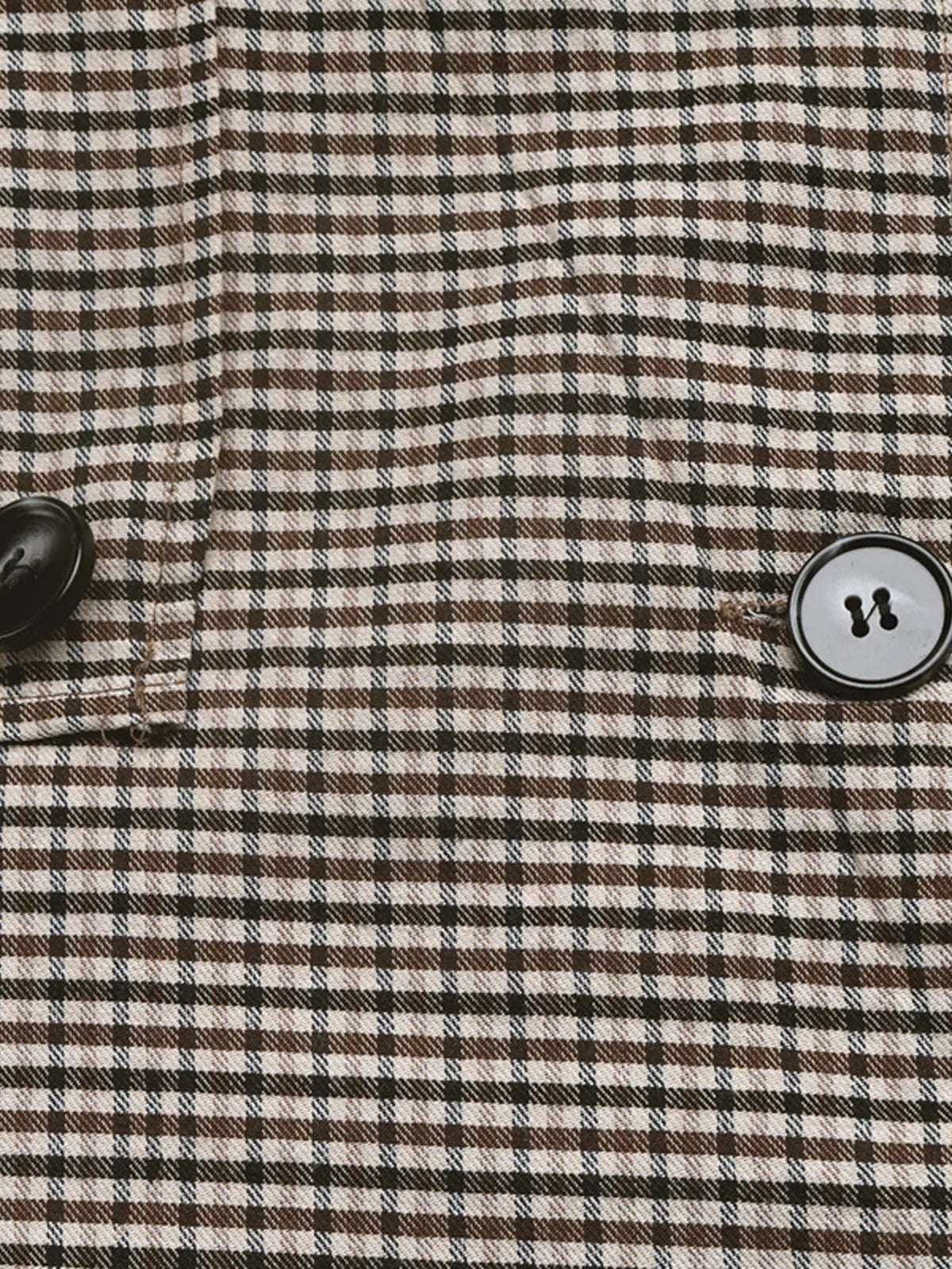 Plaid Double-Breasted Trench Coat — construction details