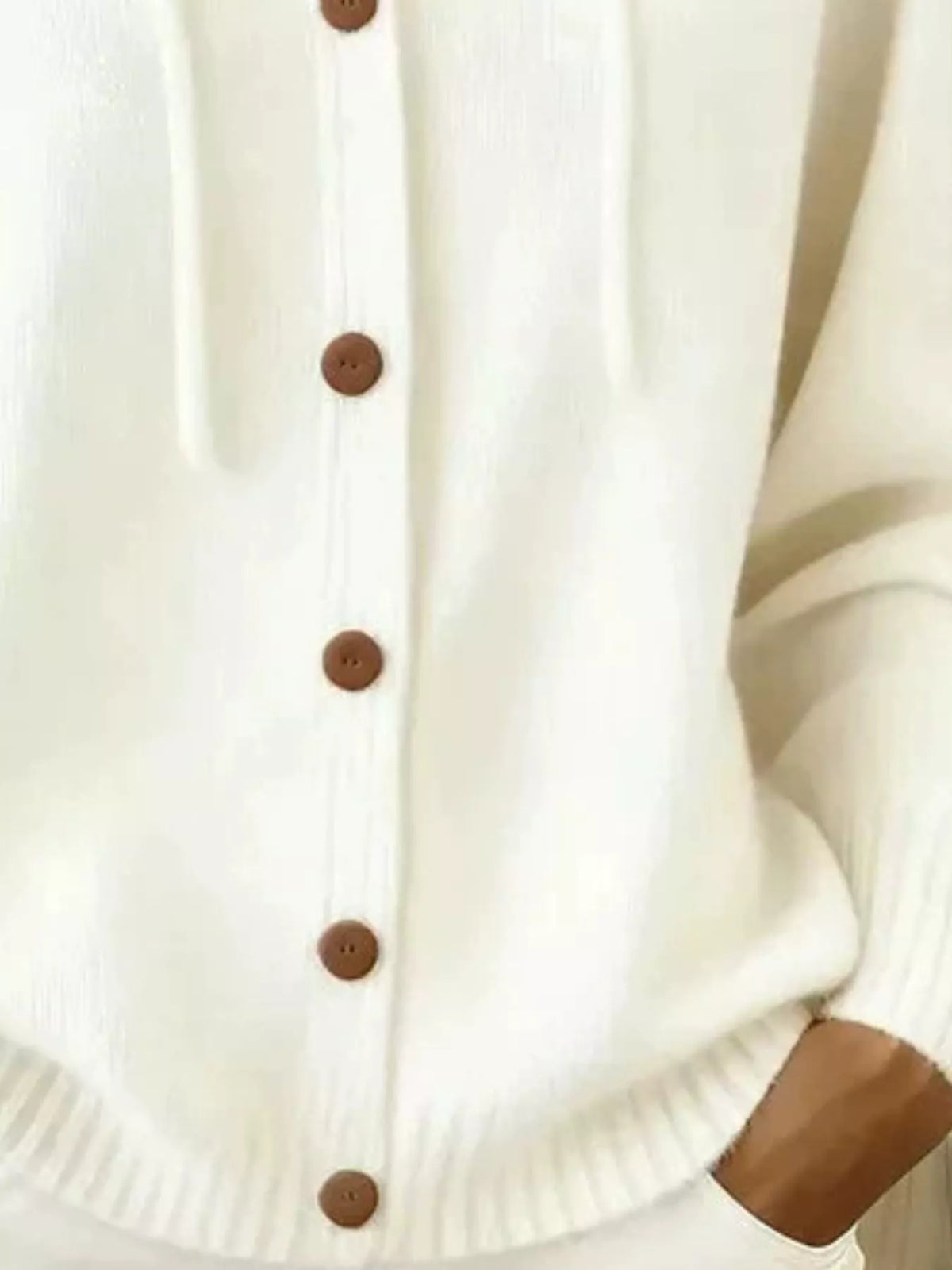 Trendsi Full Size Hooded Button-Down Knit Cardigan Plus Size -