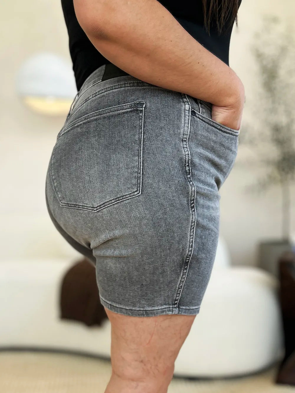 Trendsi Judy Blue Full Size High Waist Washed Denim Shorts -