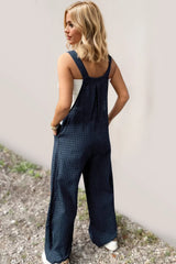 Trendsi Oh Full Size Plaid Wide Leg Overalls with Pockets -