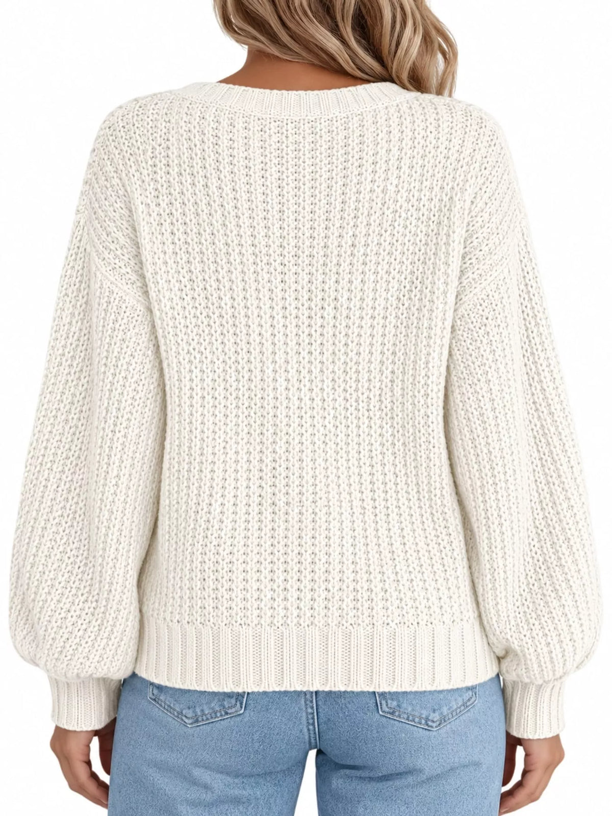 Button cardigan, white back