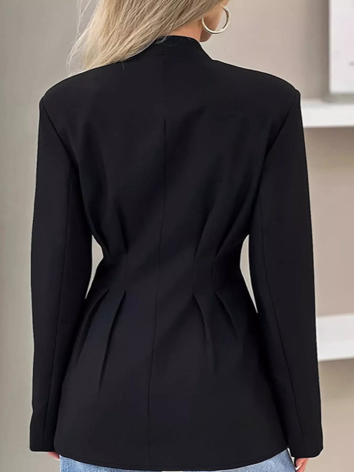 Peplum blazer, black back