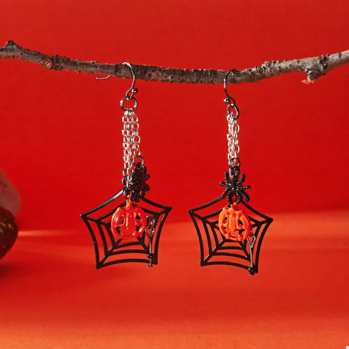 Trendsi Halloween Spider Web Earrings -