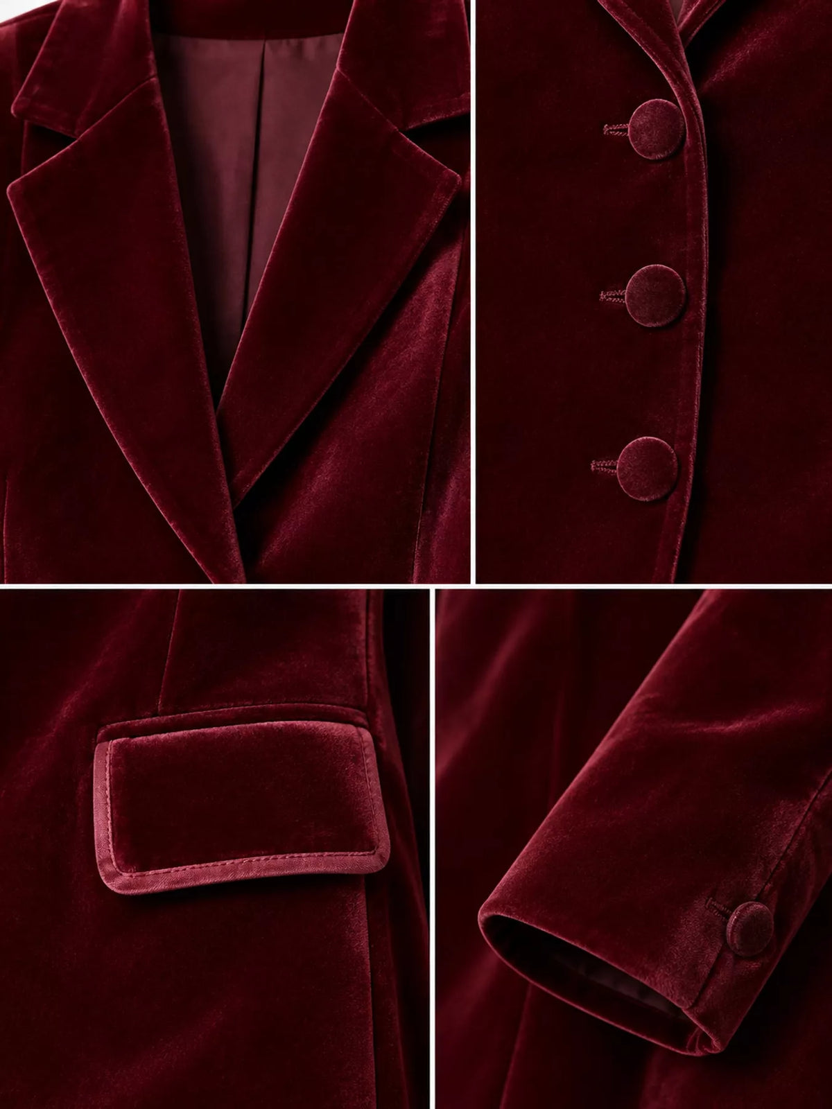 Collared long sleeve blazer, construction and design details
