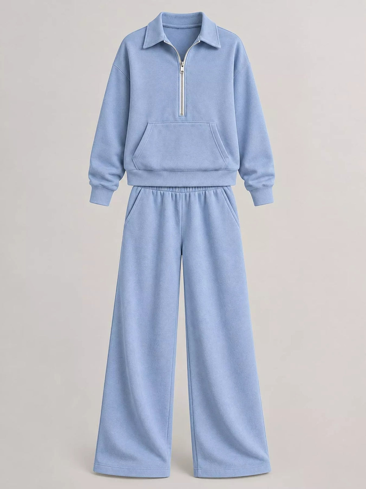 Collared long sleeve outfit set, product view