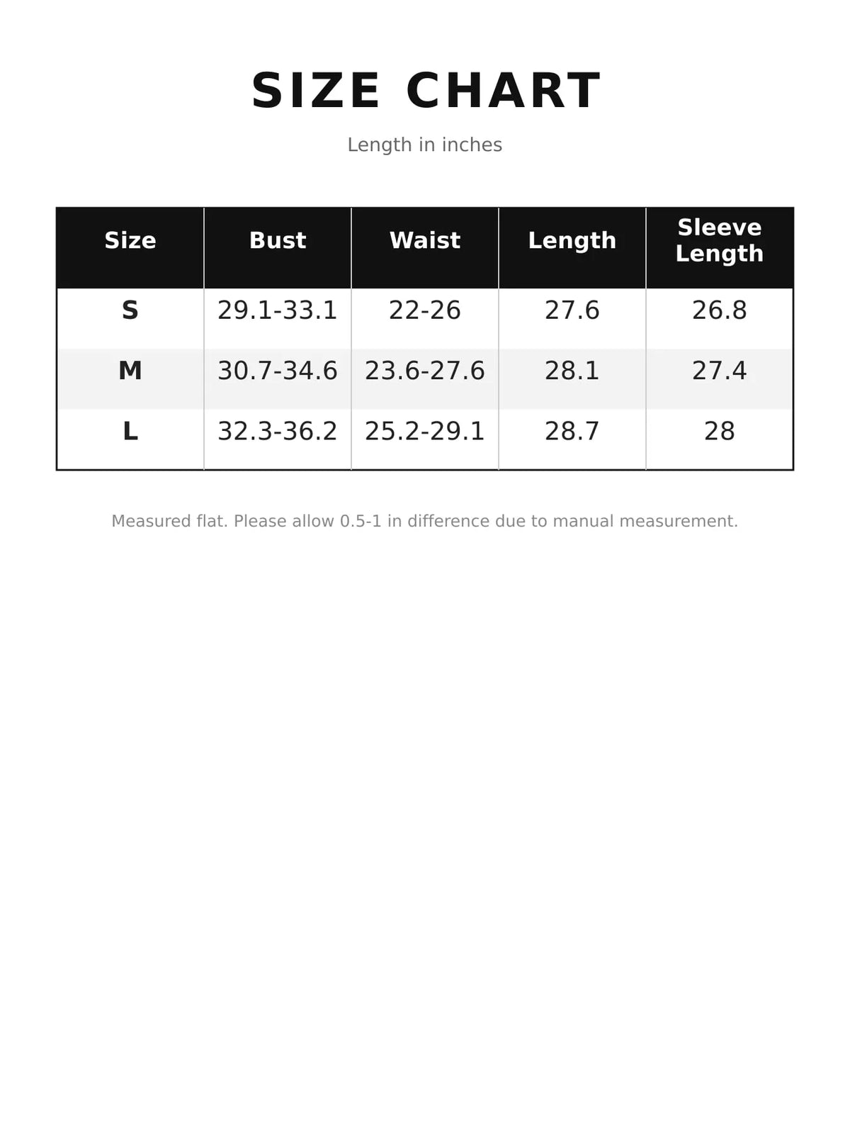 Sheer Mesh Panel Long Sleeve Mock Neck Bodysuit — size and measurement chart