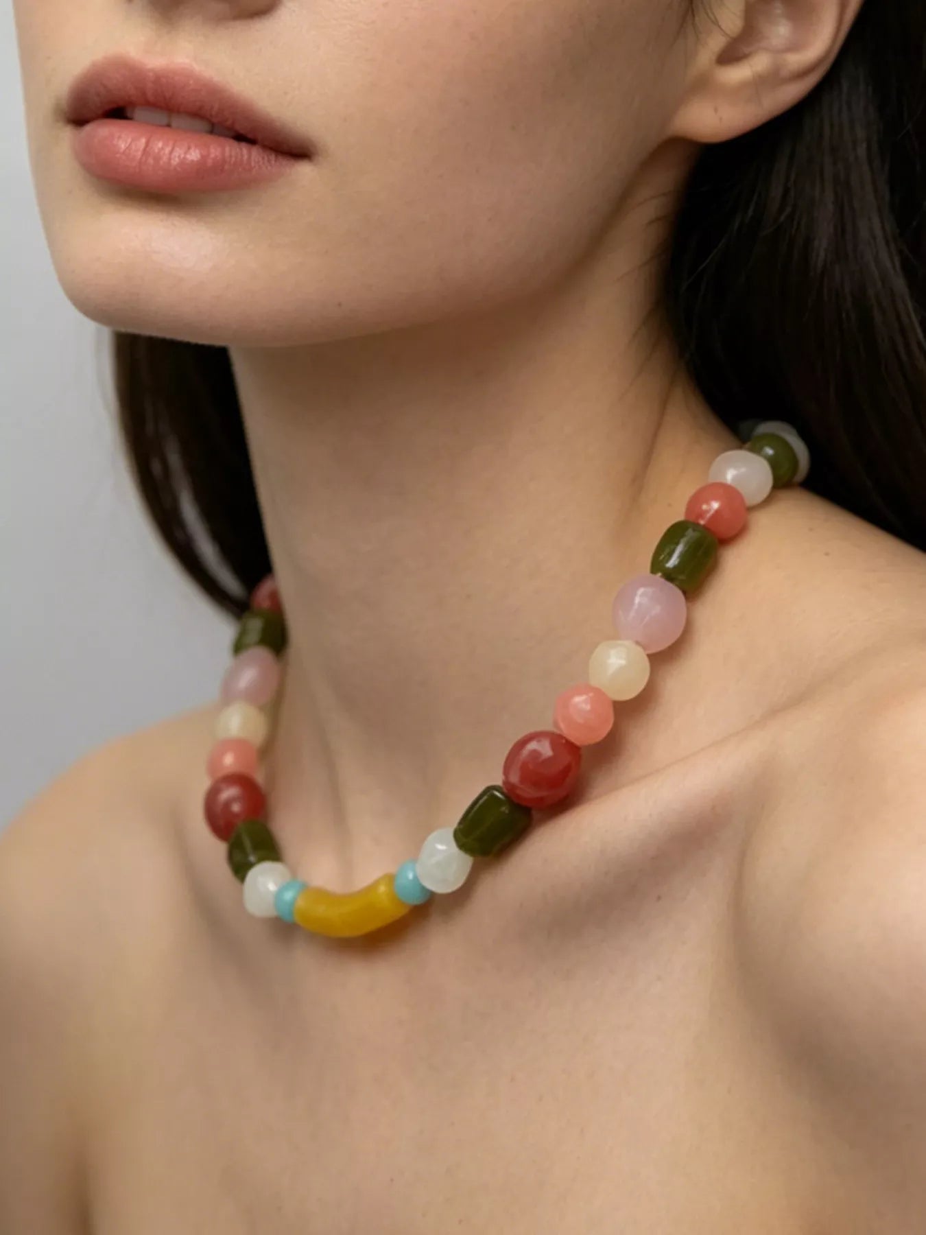 Trendsi Colorful Beaded Choker Necklace -