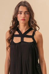 Trendsi BiBi Rayon Span Jersey Cut Out with Straps Detailed -