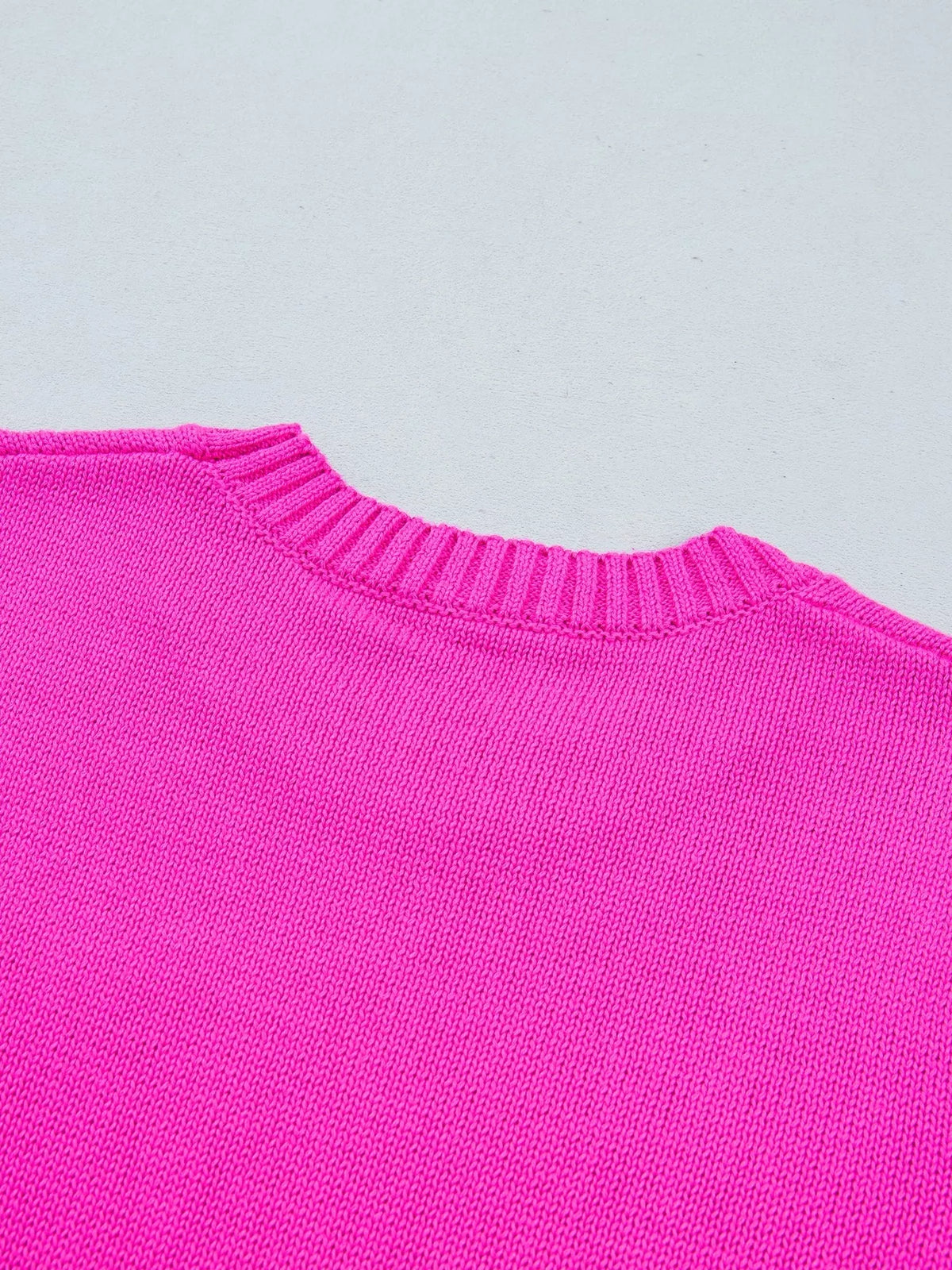Merry sweater, pink back neckline