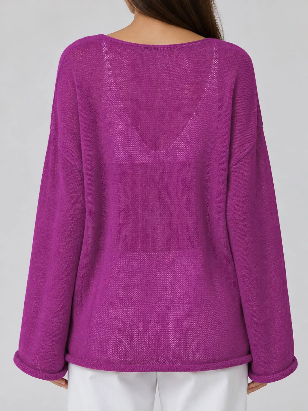 Knit cover-up, purple back