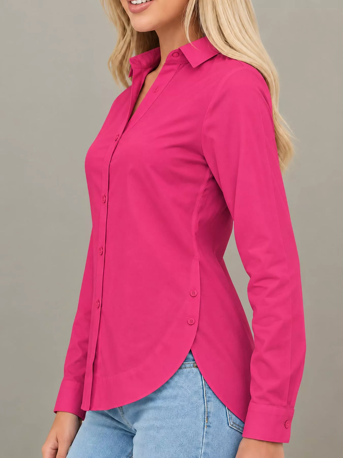 Button-Up Long Sleeve Shirt — side view