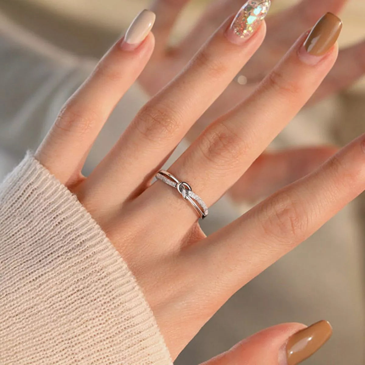Trendsi 925 Sterling Silver Knot Ring -