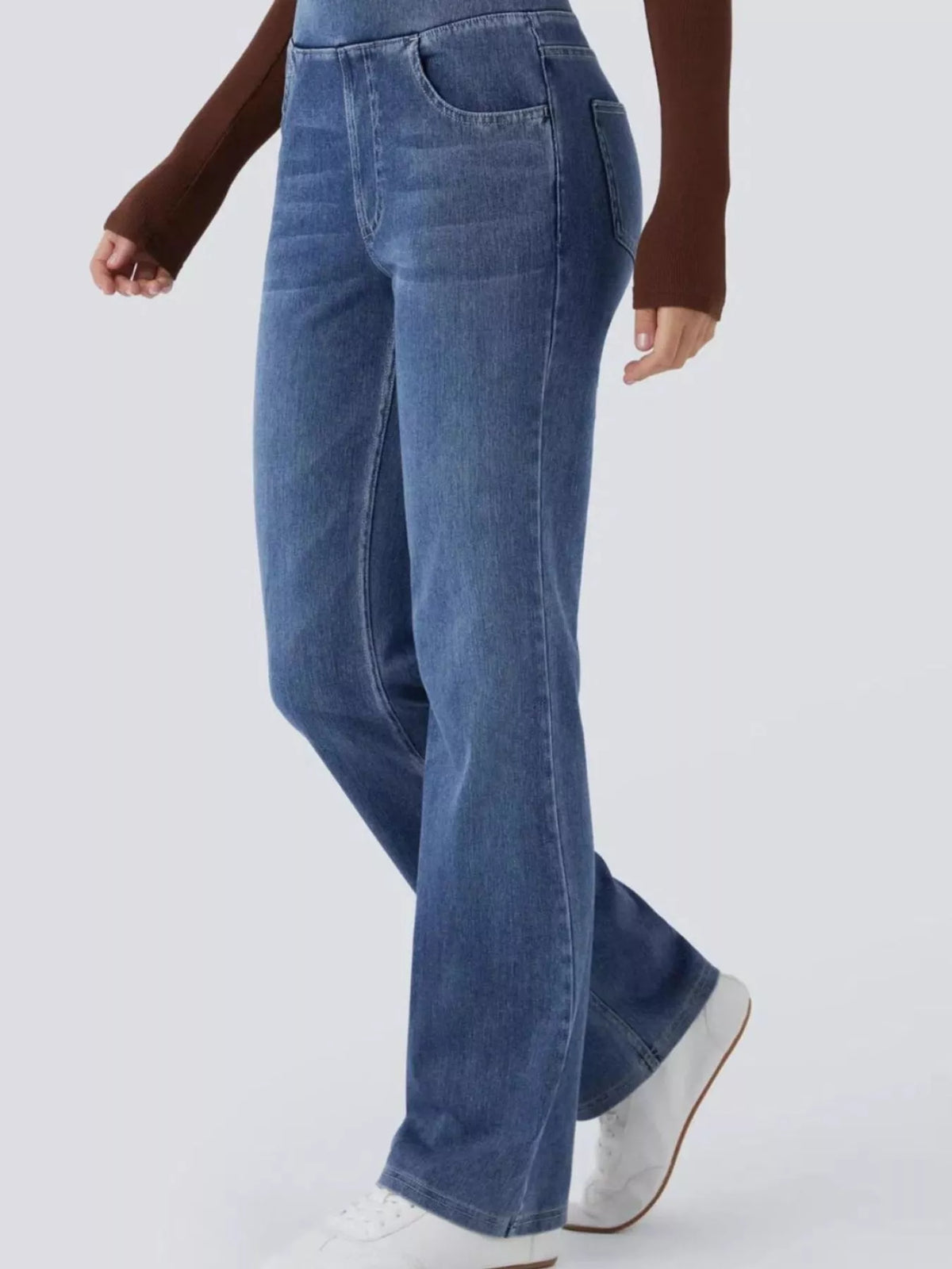 High-Waisted Flared Jeans — front view