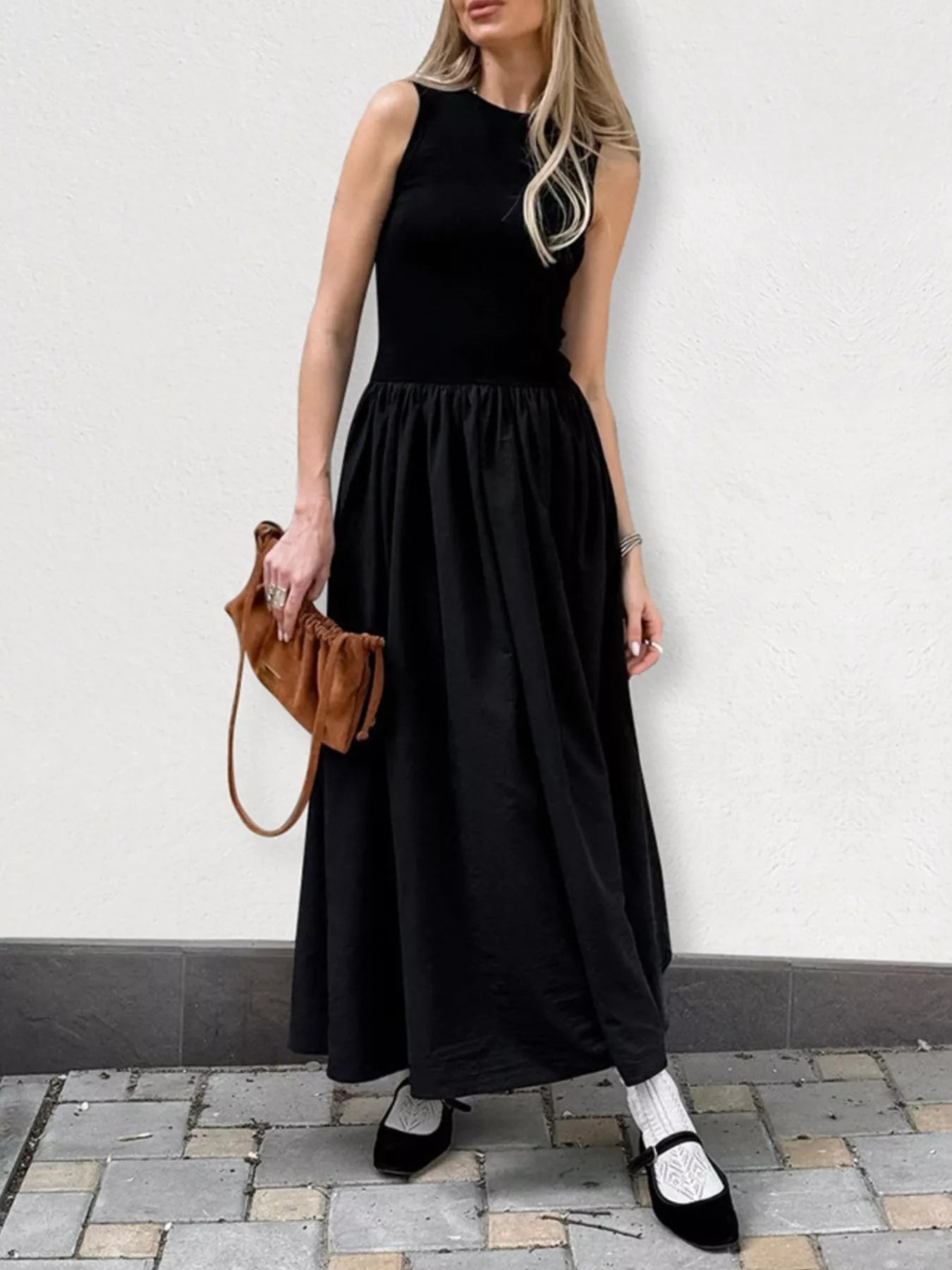 Trendsi Round Neck Sleeveless Maxi Dress -