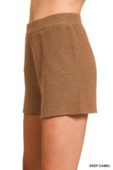 Trendsi Zenana Round Neck Knit Top and Shorts Sweater Set -