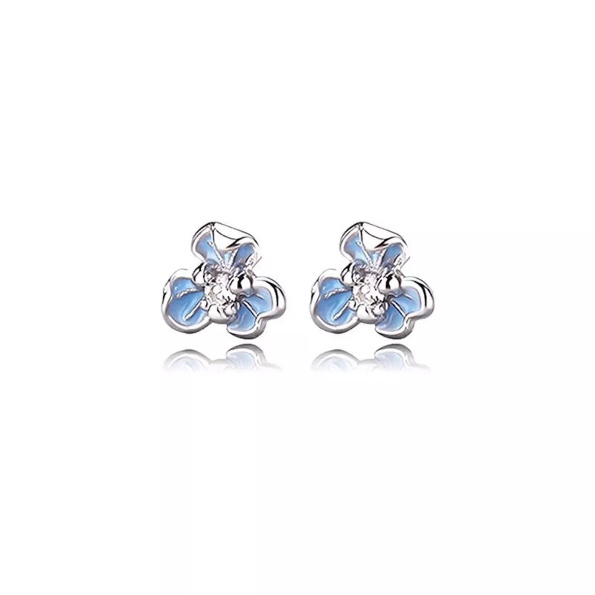 Trendsi 999 Sterling Silver Flower Stud Earrings -