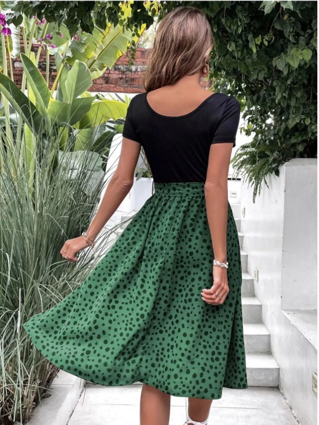Trendsi Leopard Print Tie-Waist Dress -