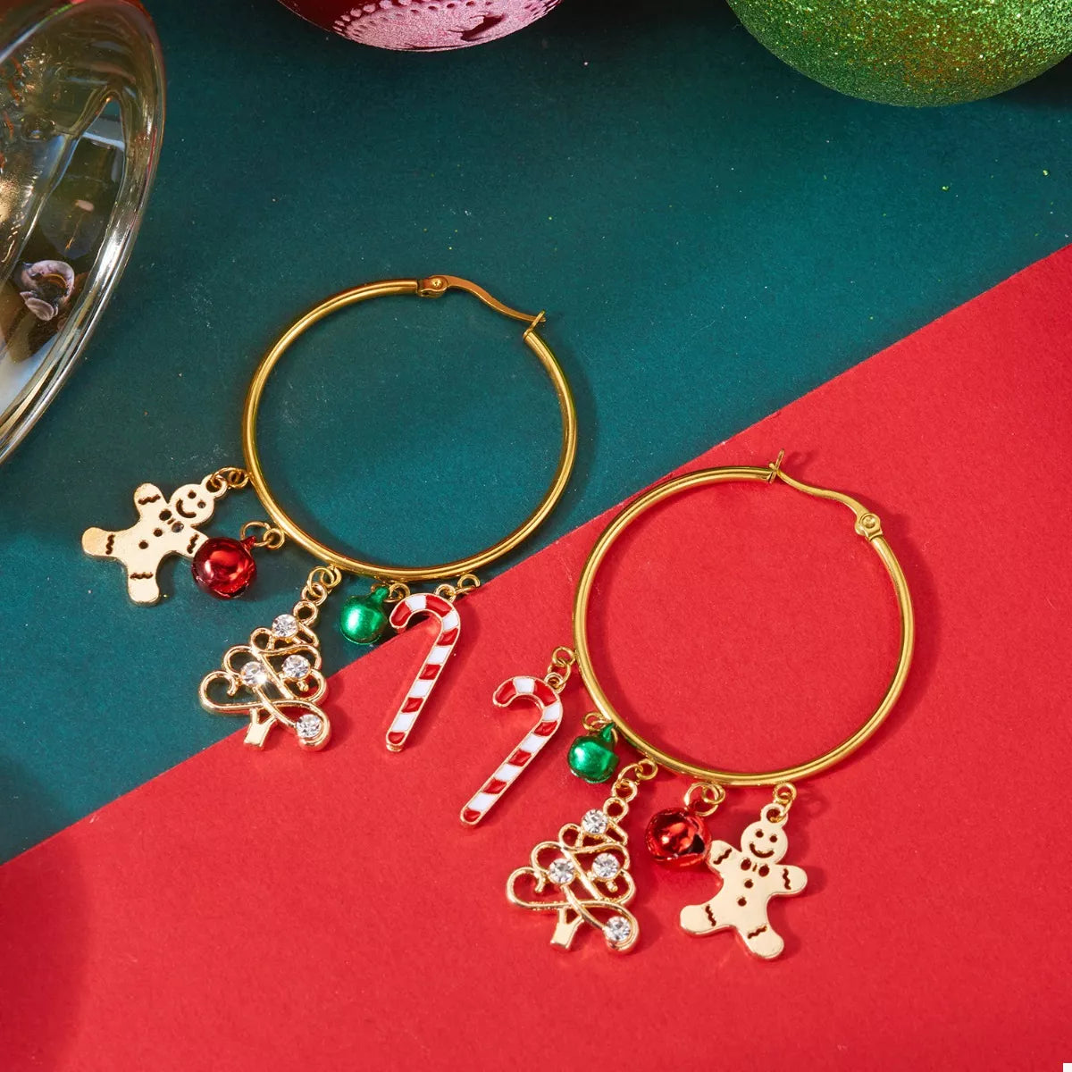 Trendsi Christmas Theme Hoop Earrings -