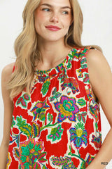 Trendsi Umgee Abstract Print Sleeveless Shift Dress -