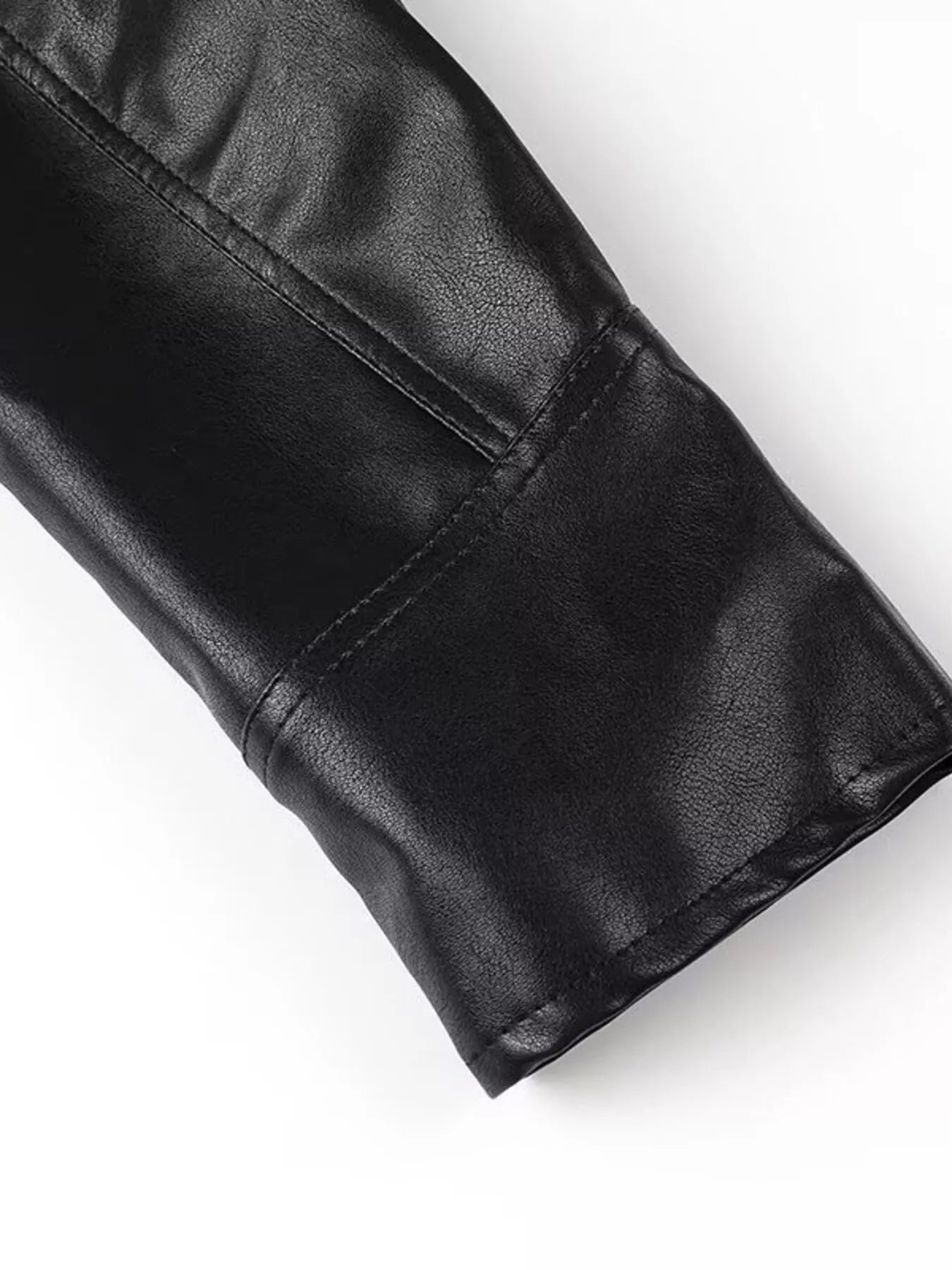 Trendsi Belted Leather Jacket with Shawl Collar -