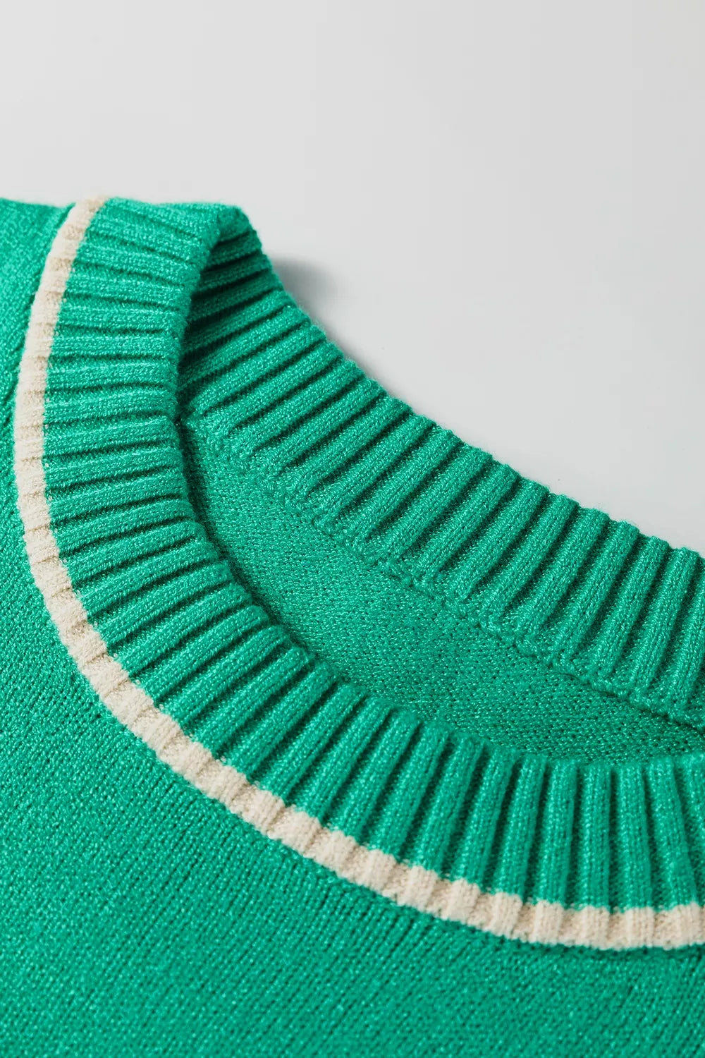 Trendsi Contrast Detail Drop Shoulder Baggy Sweater -