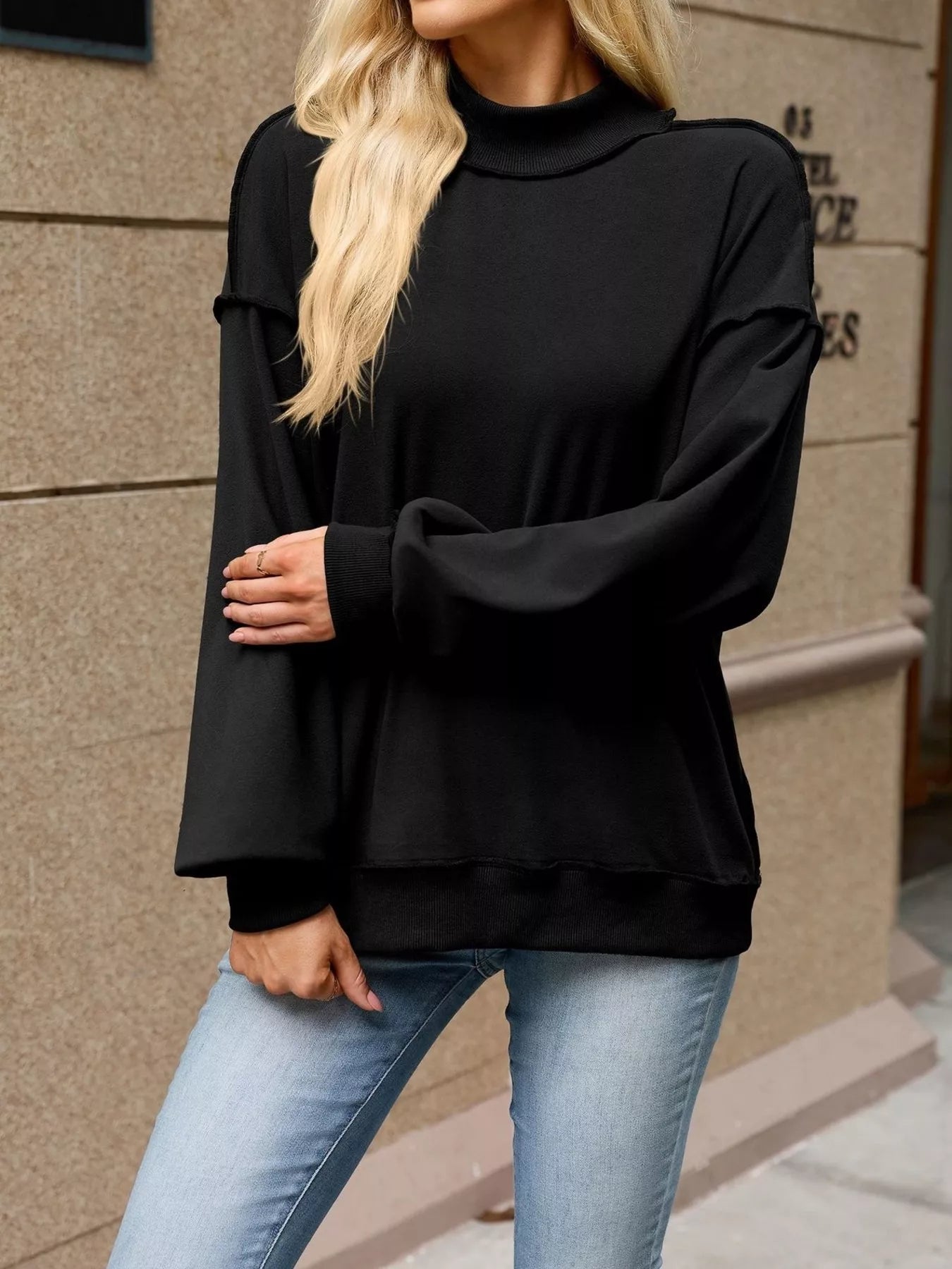 Trendsi Loose Fit Crew Neck Sweatshirt -
