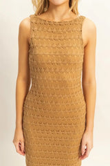 Trendsi HYFVE Sleeveless Crochet Open Back Maxi Dress -