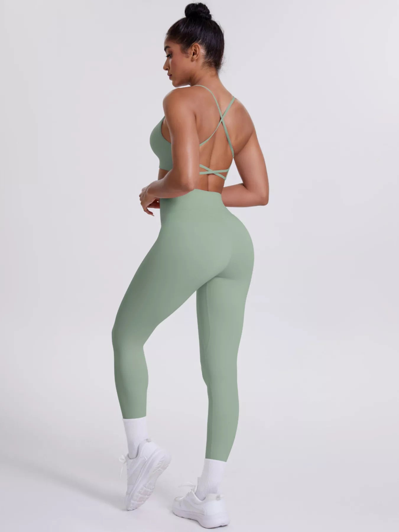 Trendsi Criss-Cross Back Cami and Leggings Active Set -