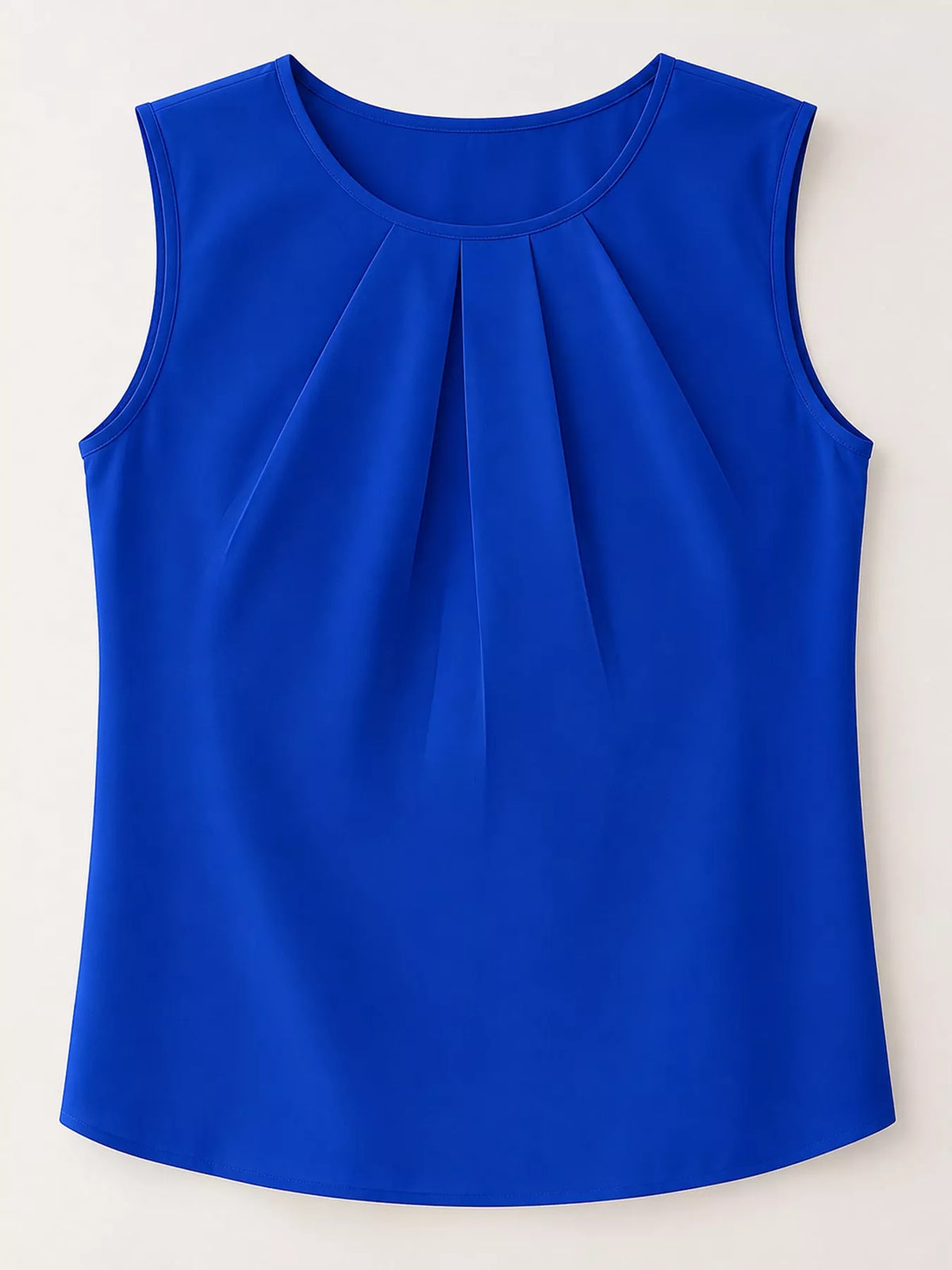 Sleeveless Pleated Blouse — garment front