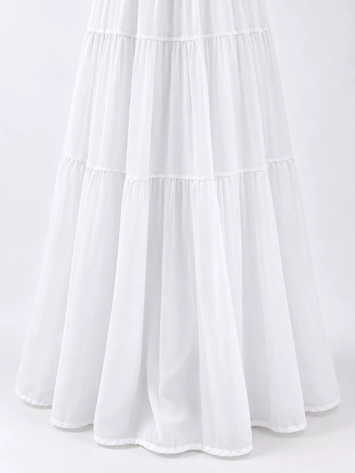 High-Waisted Tiered Pleated Maxi Skirt, skirt detail