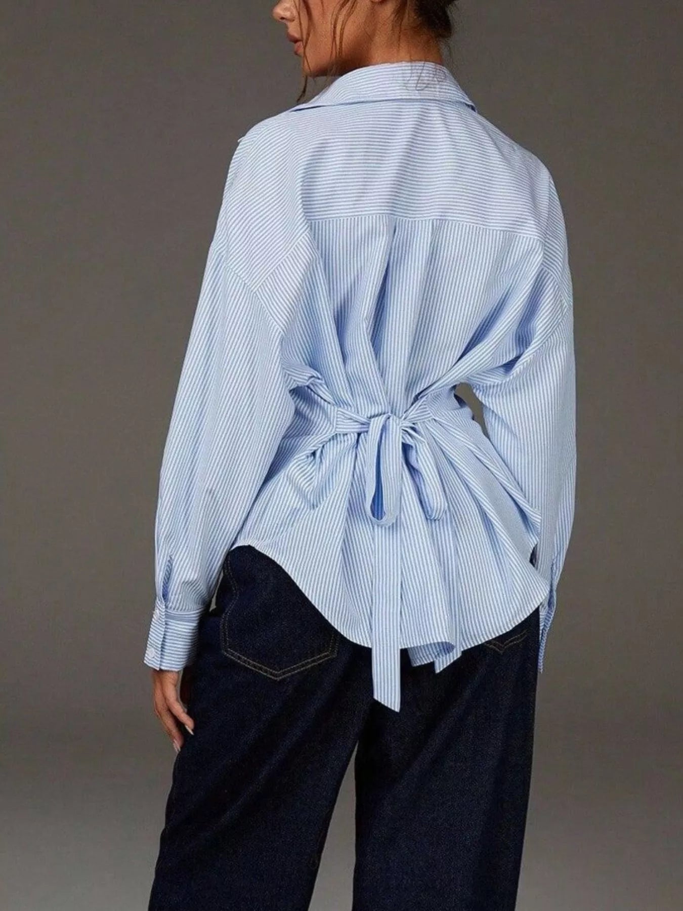 Trendsi Casual Striped Button-Down Shirt -