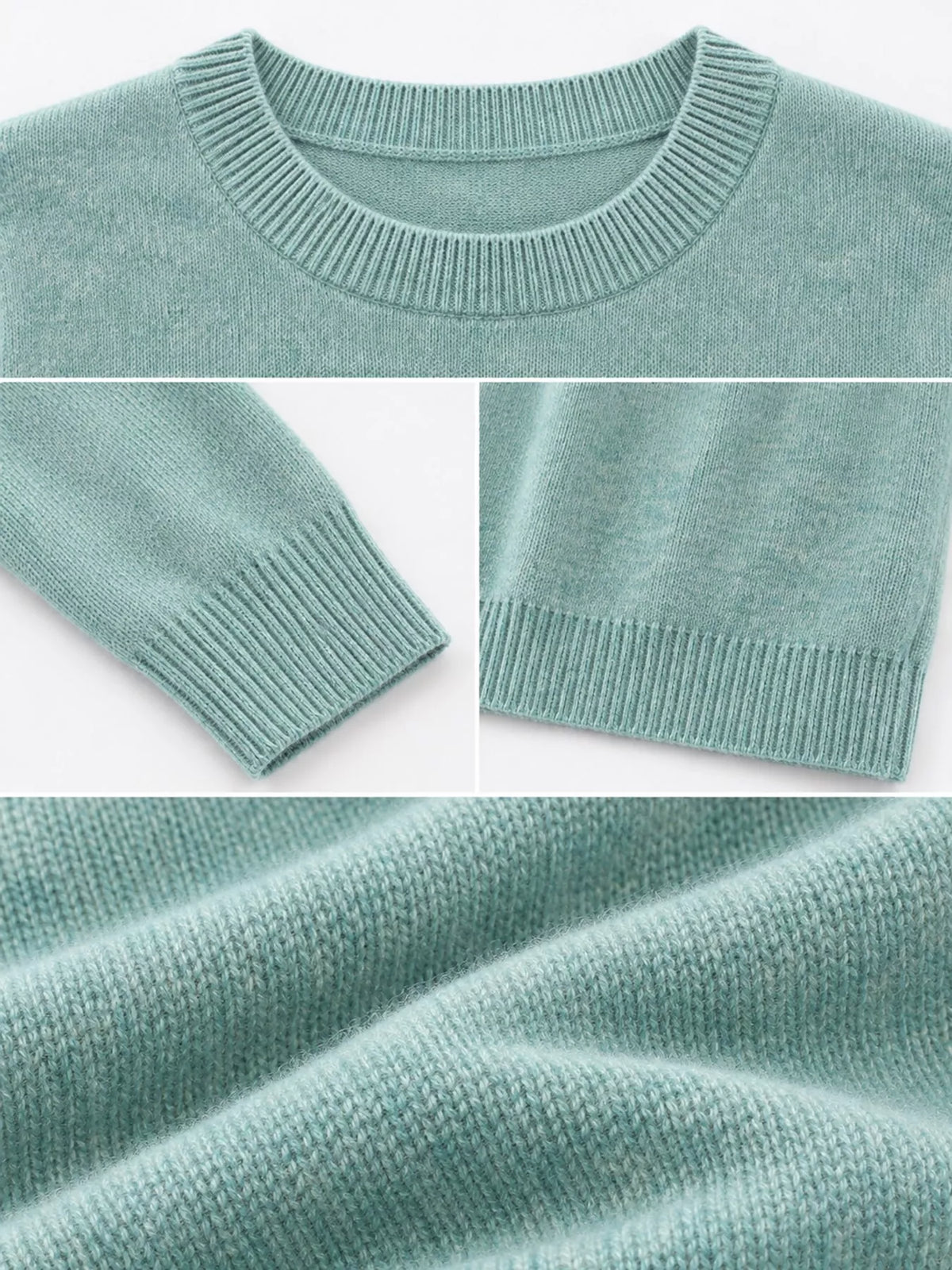 Crew Neck Long Sleeve Sweater — garment construction details
