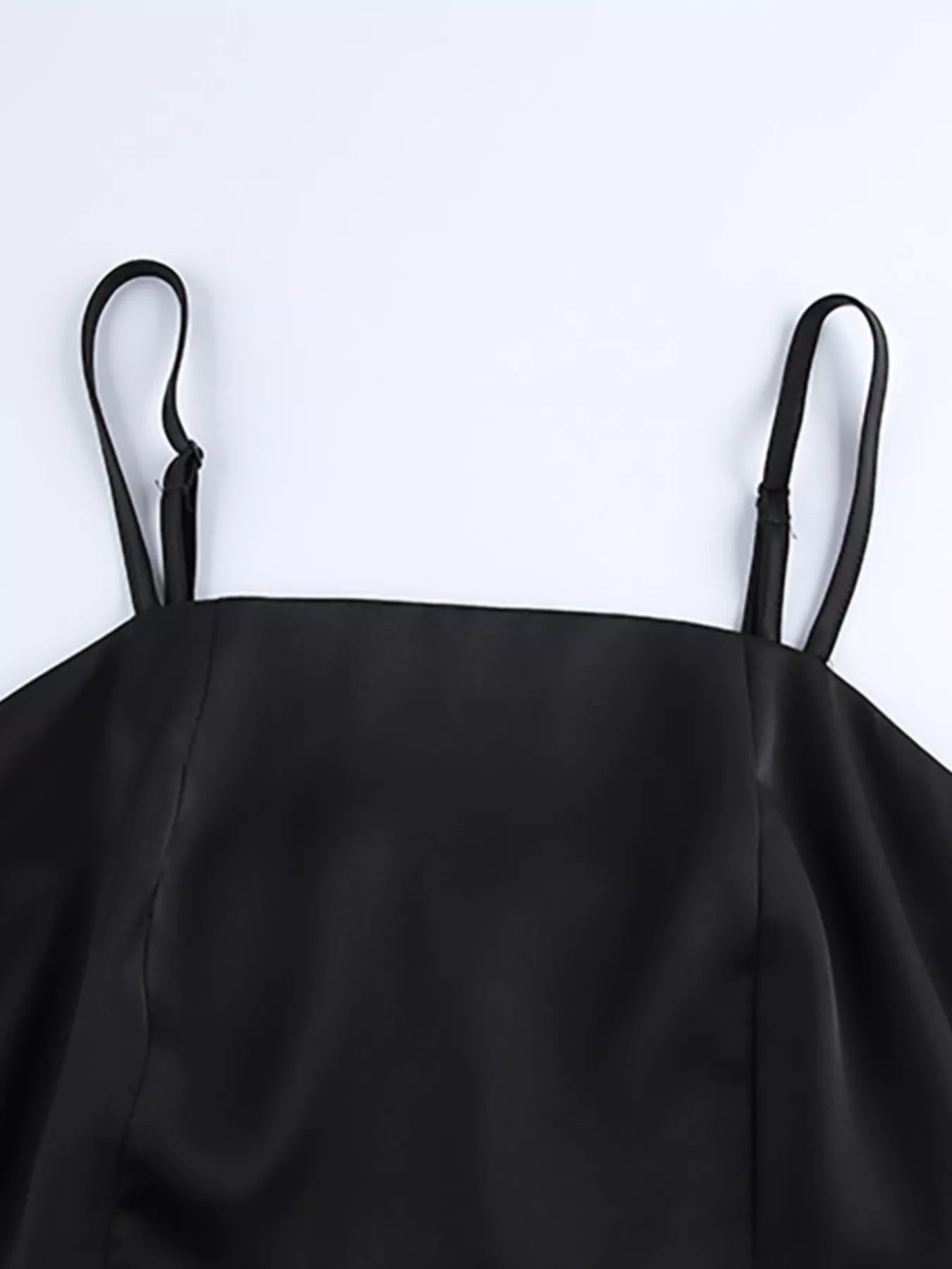 Trendsi Satin Mini Dress with Lace Detachable Cape -