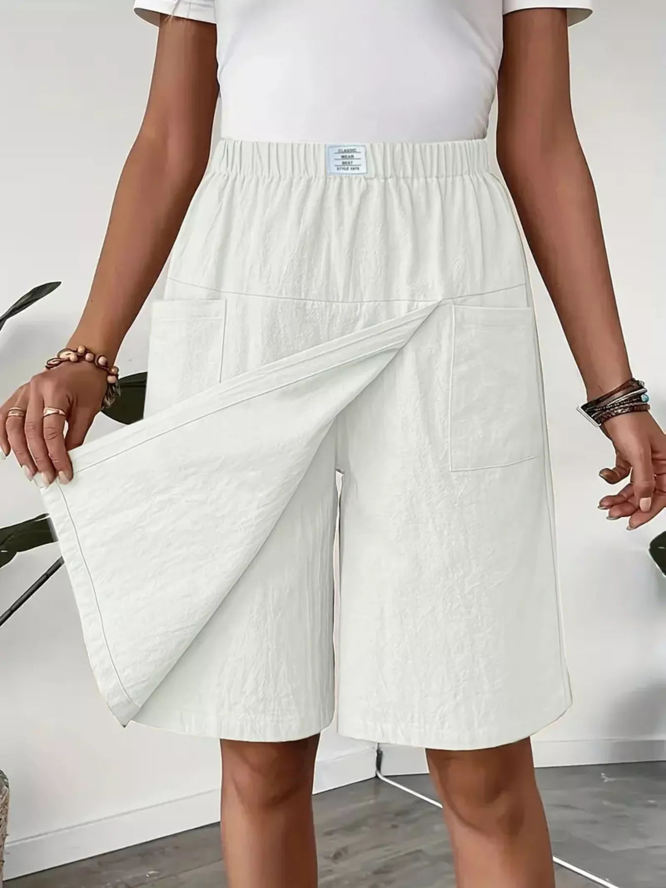 Trendsi Elastic Waist Wrap Skort -