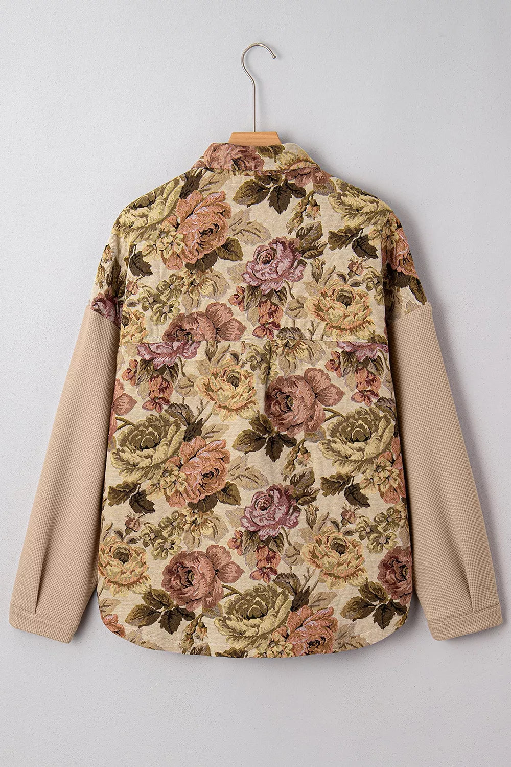 Trendsi Floral Button Up Long Sleeve Shacket -