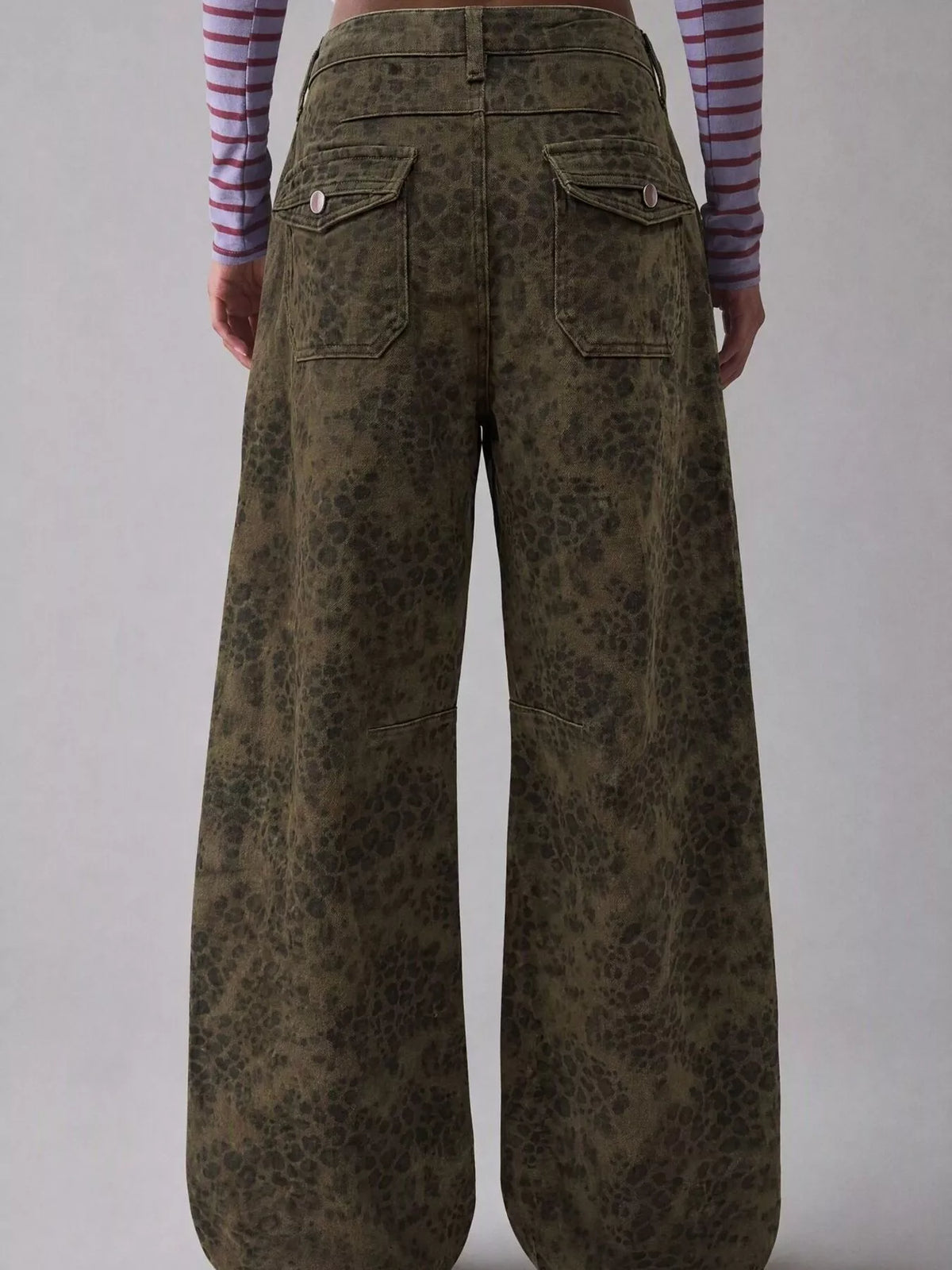 Washed High-Waist Wide-Leg Jeans, back view
