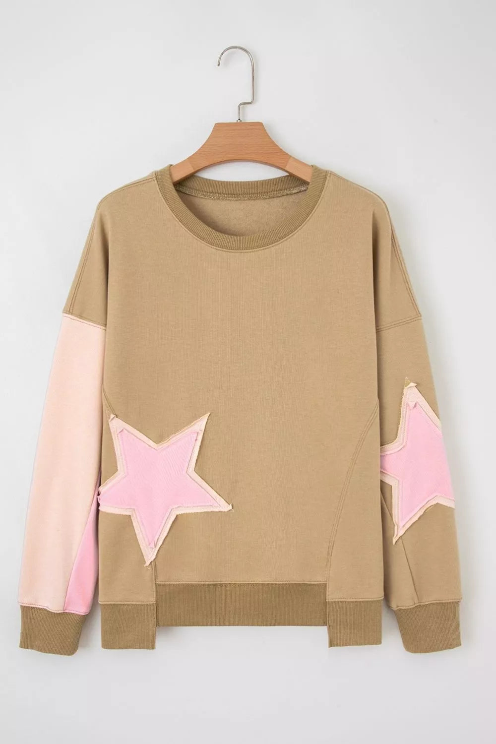 Trendsi Star Patch Crew Neck Sweatshirt -