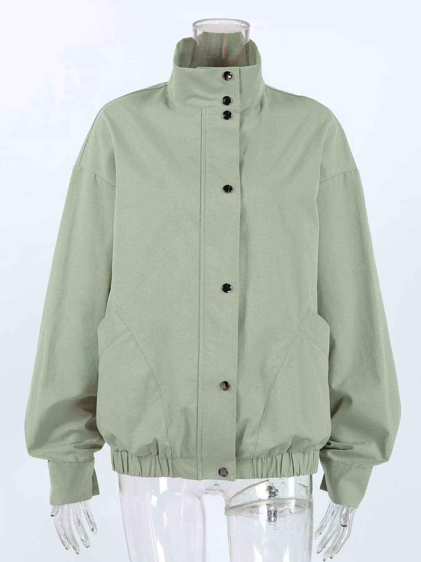 Trendsi Snap Down Dropped Shoulder Jacket -