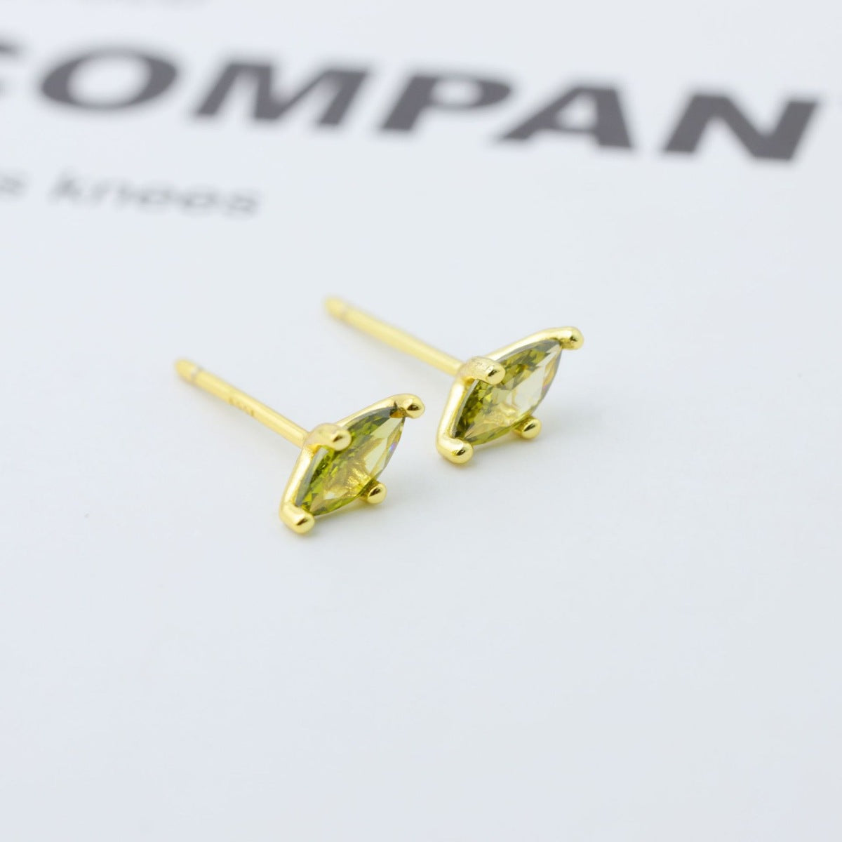 Trendsi 18K Gold-Plated Zircon Geometric Earrings -