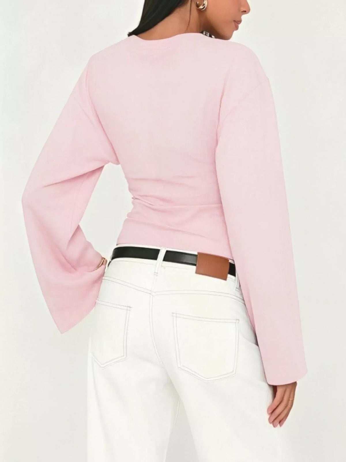 Women's V-Neck Flare Sleeve Blouse — alternate view 3