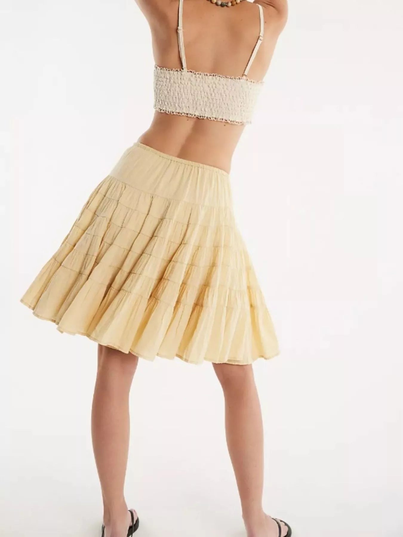 Trendsi Tiered Drawstring Mini Skirt -