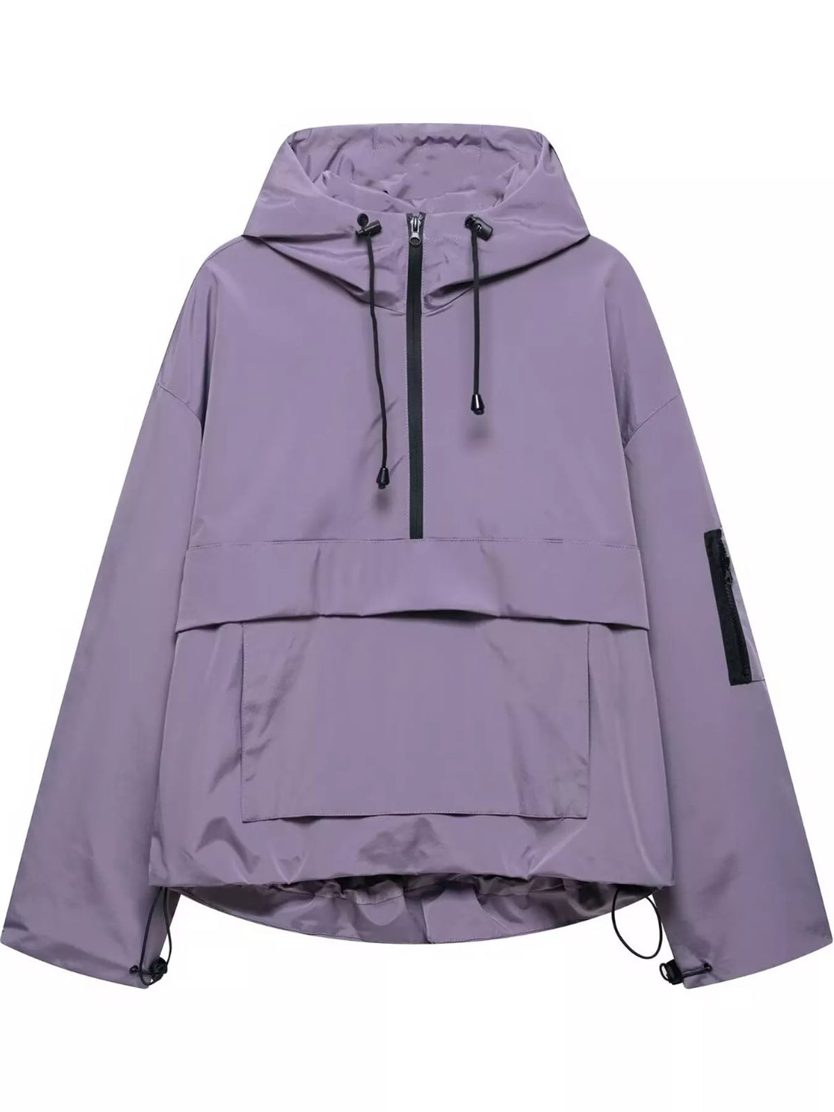 Half-Zip Hooded Anorak Jacket — garment front
